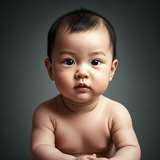 AI-enhanced 8K baby portrait — clear and photorealistic